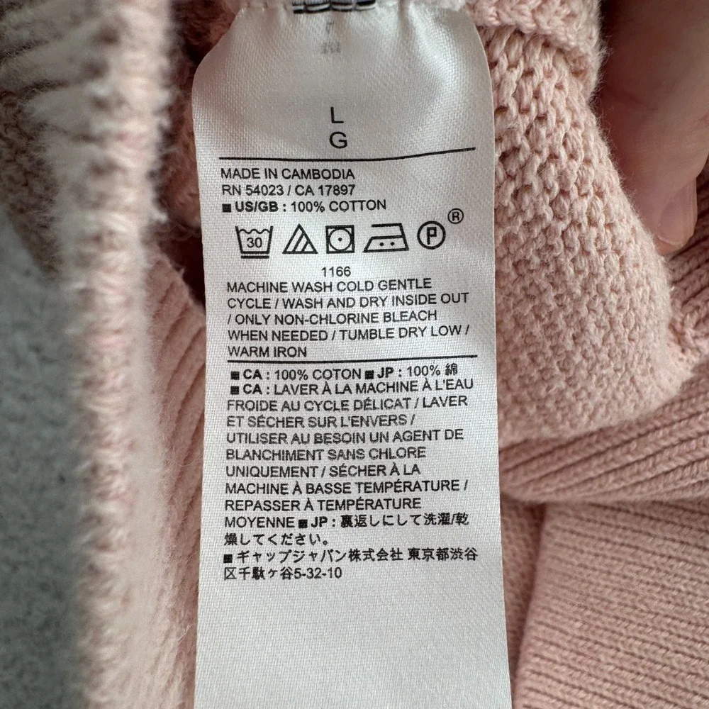 Banana Republic Knit Sweat Mens Large (Fits M) Pink Heavyweight Long Sleeve Warm